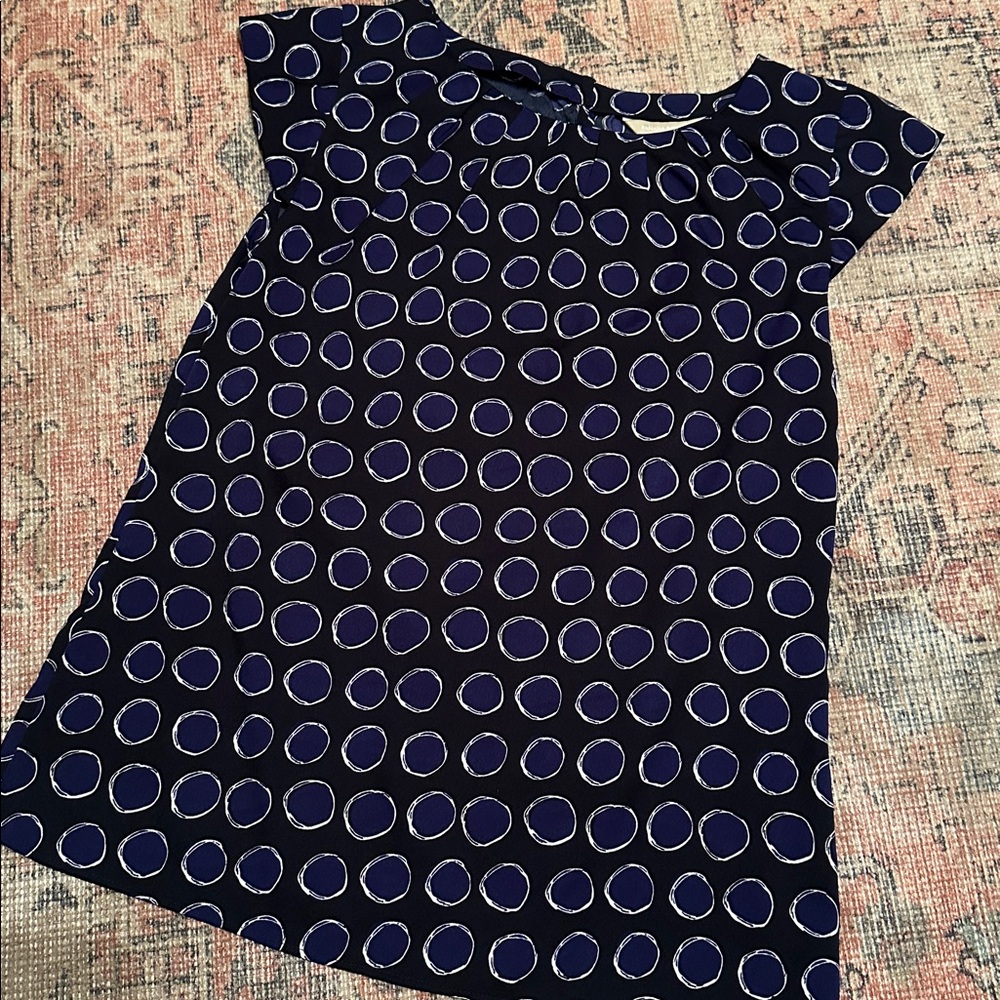 Banana Republic Dark Blue Top with White Circle design